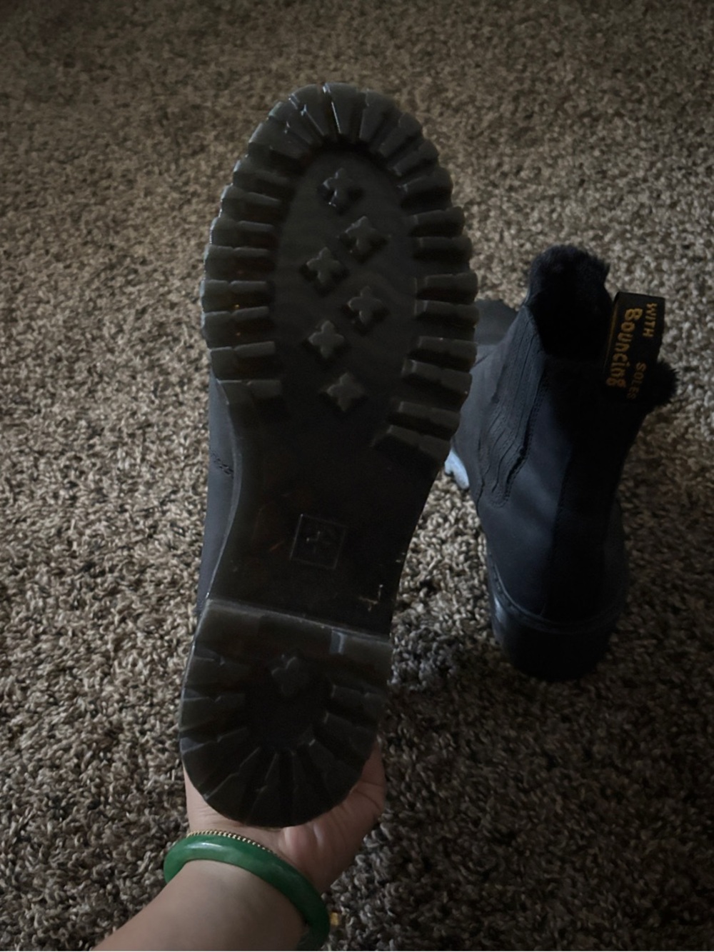 Dr. Martens Women's Black Chelsea Ankle Boots with Faux Fur Trim - Picture 3 of 5